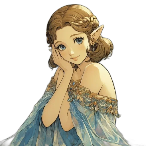 dress, staff, crown, face transparent PNG cut-out