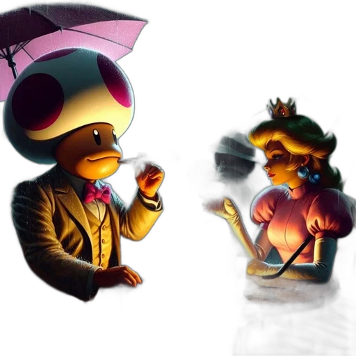 umbrella, concept art, pixel art, 3d render transparent PNG cut-out