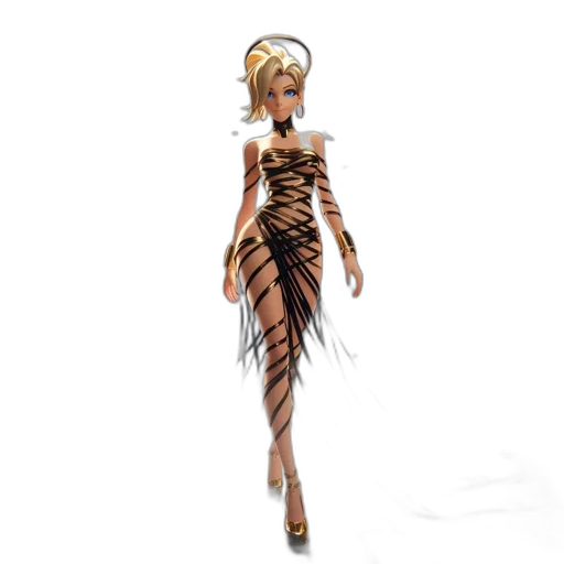 dress, fantasy art, concept art, 3d render transparent PNG cut-out