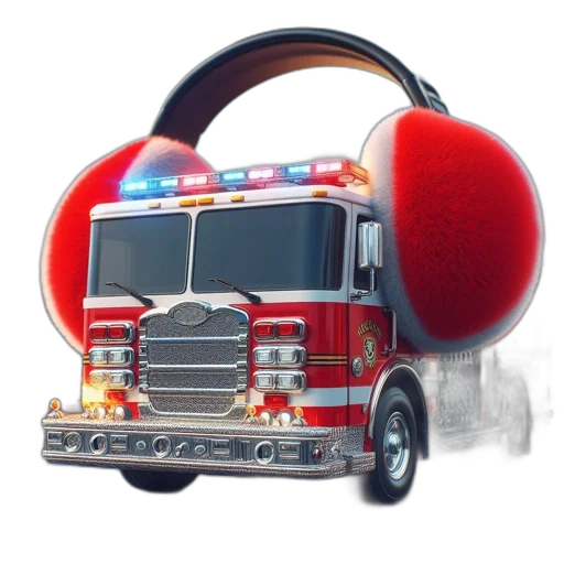 concept art, fire, truck, red transparent PNG cut-out