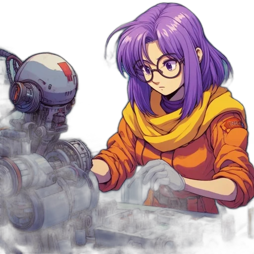 robot, weapon, concept art, pixel art transparent PNG cut-out