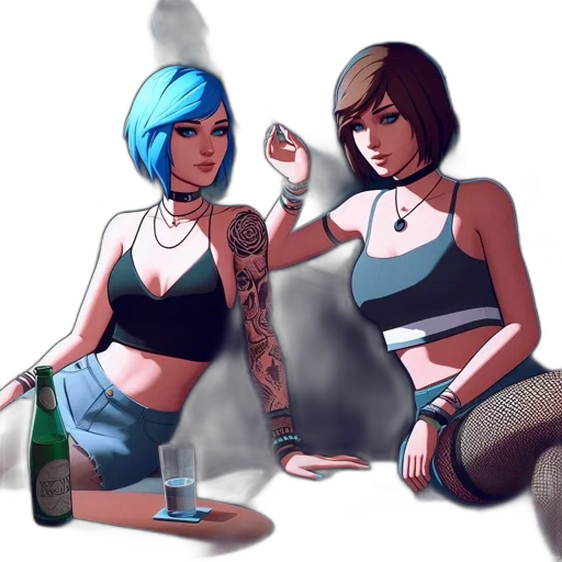 concept art, cyberpunk, comic book art, fantasy art transparent PNG cut-out