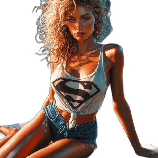 dress, comic book art, photorealistic, fantasy art transparent PNG cut-out