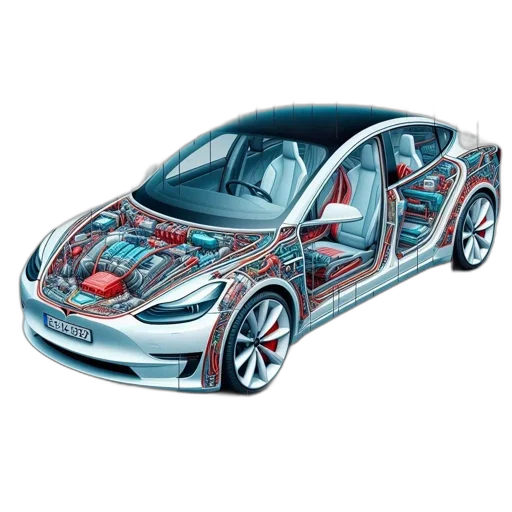 car, robot, concept art, 3d render transparent PNG cut-out