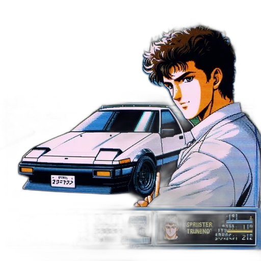 car, vaporwave, concept art, anime transparent PNG cut-out