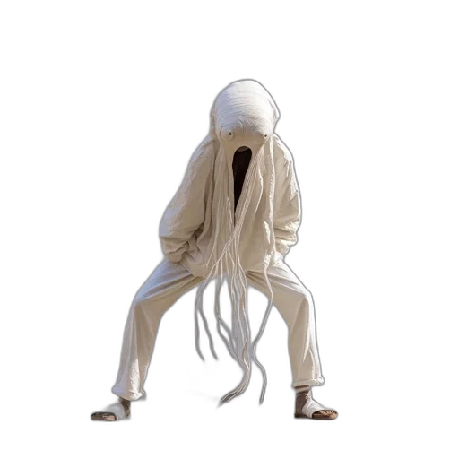 creature, mask, hair, jacket transparent PNG cut-out