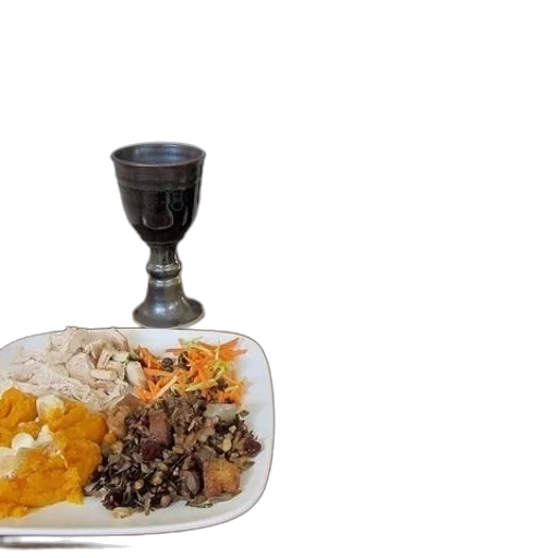 food, two, plates, bottle transparent PNG cut-out