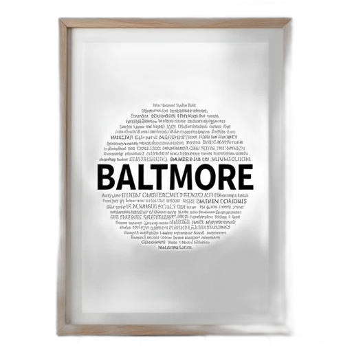 word, art, poster, framed transparent PNG cut-out