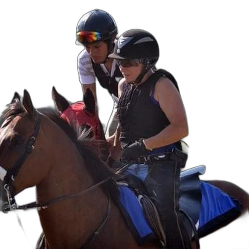person, riding, horse, blue transparent PNG cut-out