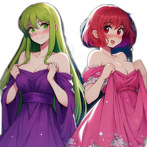 dress, anime, pixel art, concept art transparent PNG cut-out