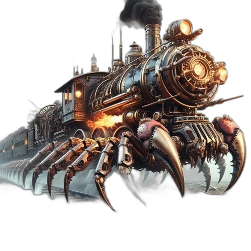 weapon, concept art, fantasy art, steampunk-inspired transparent PNG cut-out