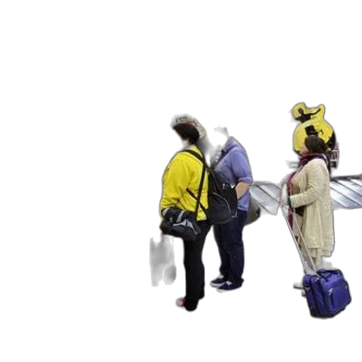 staff, passengers, wait, airport transparent PNG cut-out