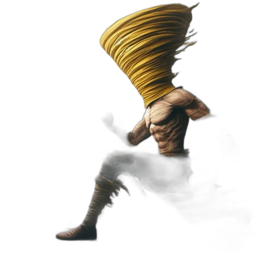hair, sword, creature, staff transparent PNG cut-out