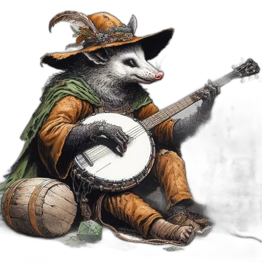 animal, hat, dragon, staff transparent PNG cut-out