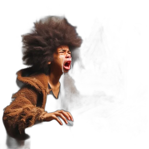 hair, face, creature, jacket transparent PNG cut-out