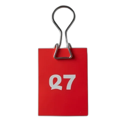 red, rubber, clip, held transparent PNG cut-out