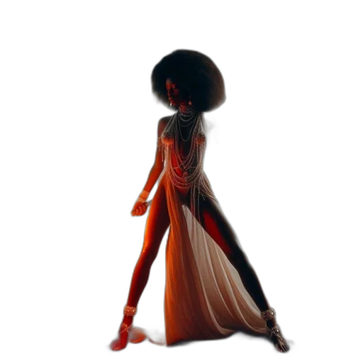dress, hair, robot, staff transparent PNG cut-out