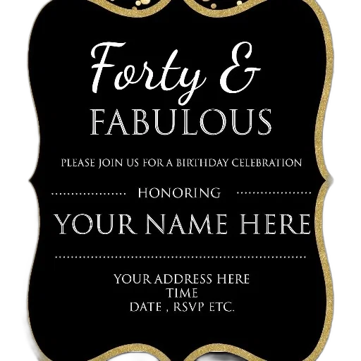 forty, fabulous, birthday, celebration transparent PNG cut-out