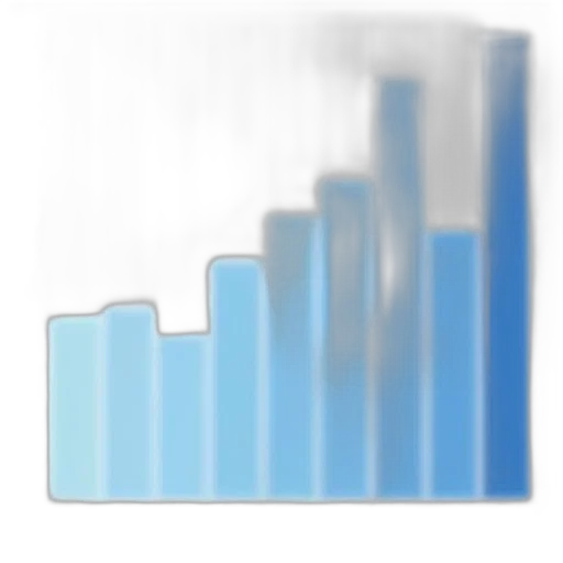 blue, bar, graph, showing transparent PNG cut-out