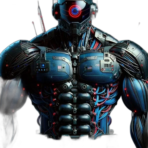 robot, concept art, cyberpunk, comic book art transparent PNG cut-out