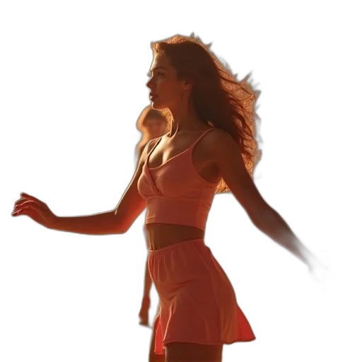 dress, hair, concept art, fire transparent PNG cut-out