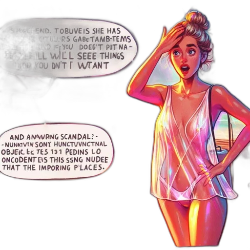 dress, concept art, comic book art, cartoon transparent PNG cut-out
