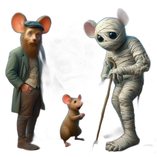 staff, animal, concept art, 3d render transparent PNG cut-out