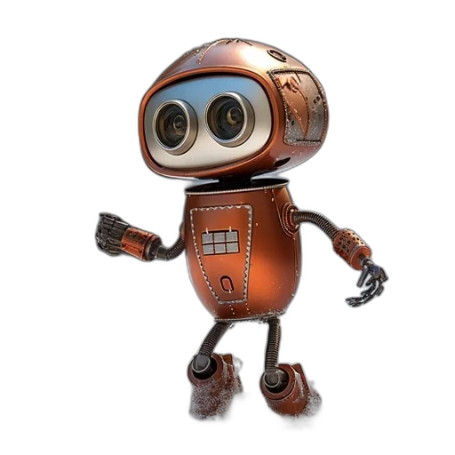 robot, staff, 3d render, concept art transparent PNG cut-out