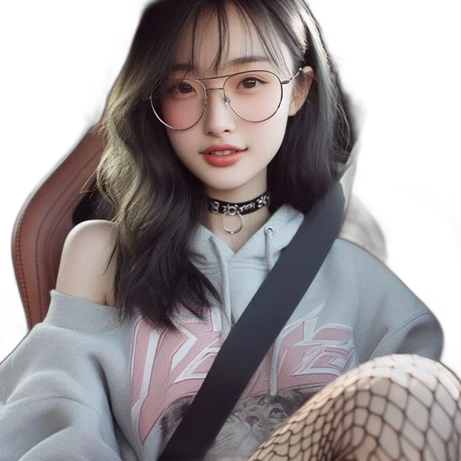 jacket, hair, face, robot transparent PNG cut-out