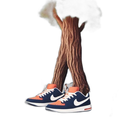 shoes, tree, hair, creature transparent PNG cut-out