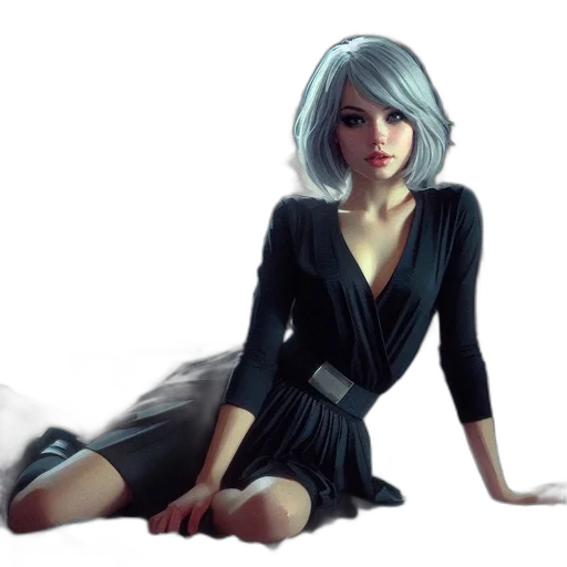 dress, robot, face, concept art transparent PNG cut-out