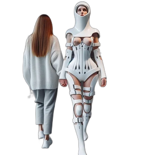 robot, dress, jacket, concept art transparent PNG cut-out