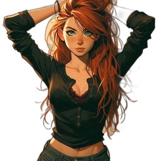 hair, jacket, dress, staff transparent PNG cut-out