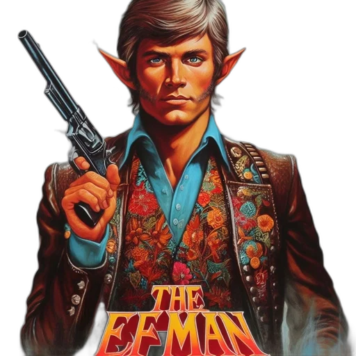 jacket, weapon, comic book art, poster transparent PNG cut-out
