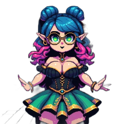 dress, pixel art, anime, cartoon transparent PNG cut-out