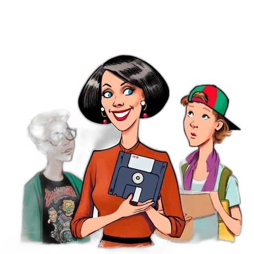cartoon, comic book art, concept art, woman transparent PNG cut-out