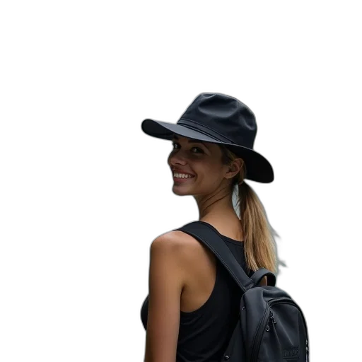 hat, staff, umbrella, jacket transparent PNG cut-out