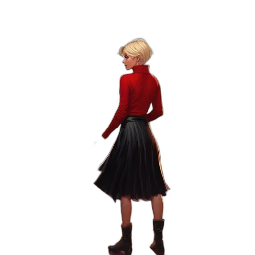 dress, jacket, hat, staff transparent PNG cut-out