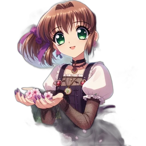 staff, dress, flower, weapon transparent PNG cut-out