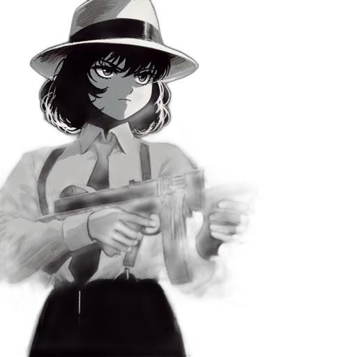 weapon, hat, staff, jacket transparent PNG cut-out