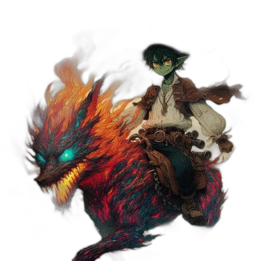 dragon, staff, creature, animal transparent PNG cut-out