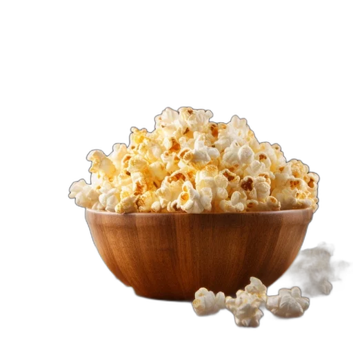 food, crown, 3d render, popcorn transparent PNG cut-out