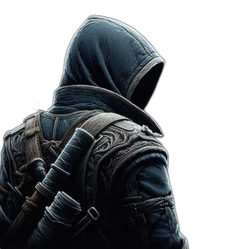 jacket, mask, weapon, sword transparent PNG cut-out