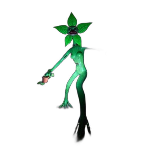 staff, creature, flower, robot transparent PNG cut-out