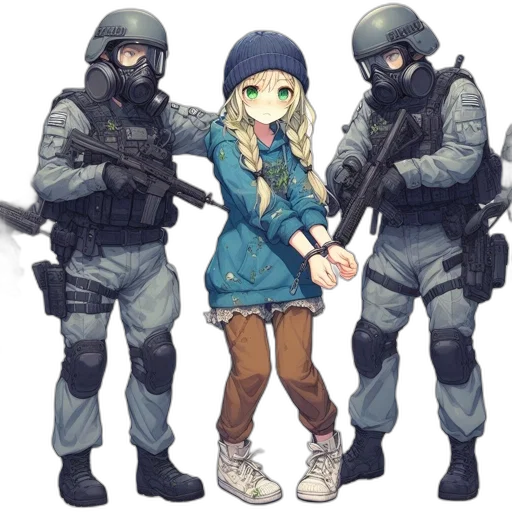 weapon, jacket, staff, mask transparent PNG cut-out