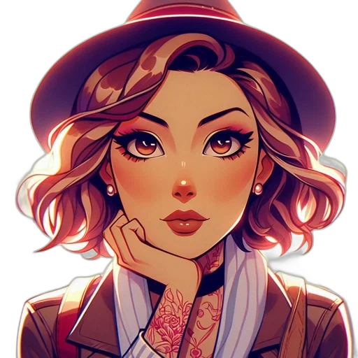 hat, face, jacket, staff transparent PNG cut-out