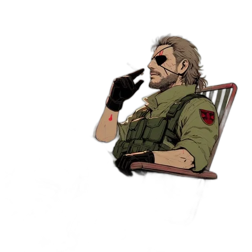 jacket, weapon, face, staff transparent PNG cut-out