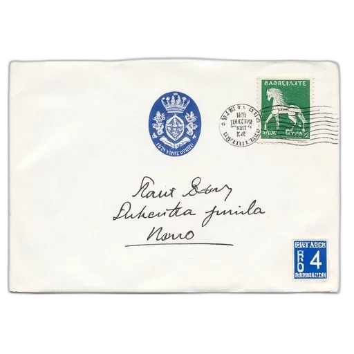 white, envelope, blue, stamp transparent PNG cut-out