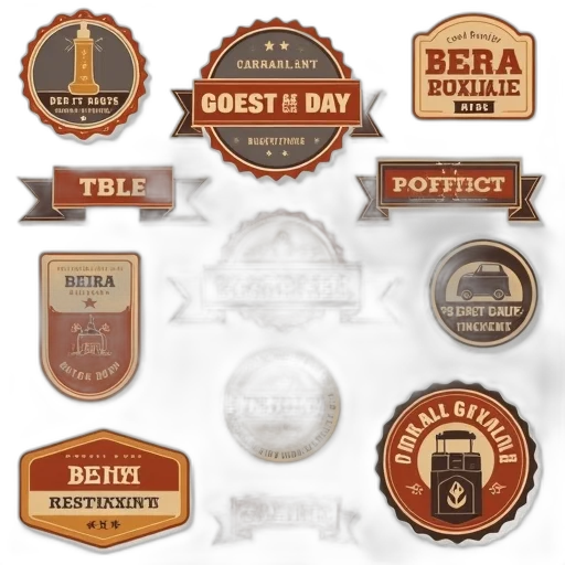earth tones, set, labels, banners transparent PNG cut-out