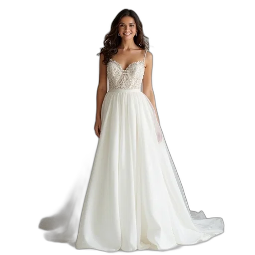dress, beautiful, brides, white transparent PNG cut-out